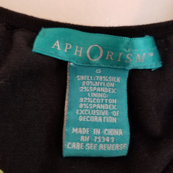 AphOrism Women's Small Black Bejeweled Knit Tank Top - Picture 5 of 8